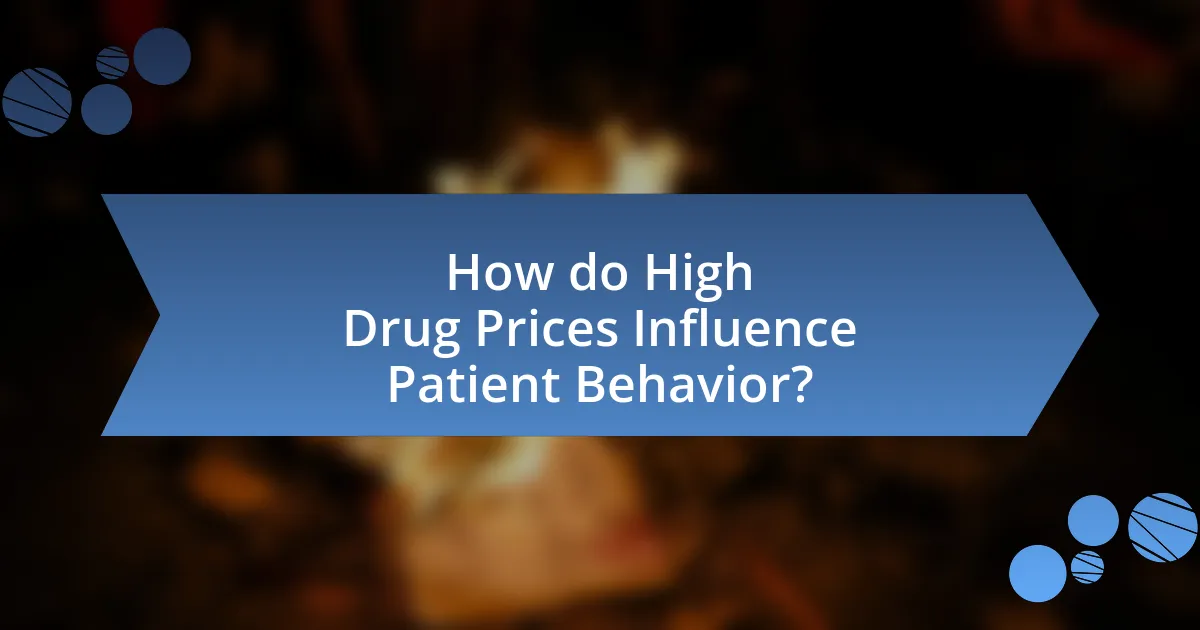 How do High Drug Prices Influence Patient Behavior?
