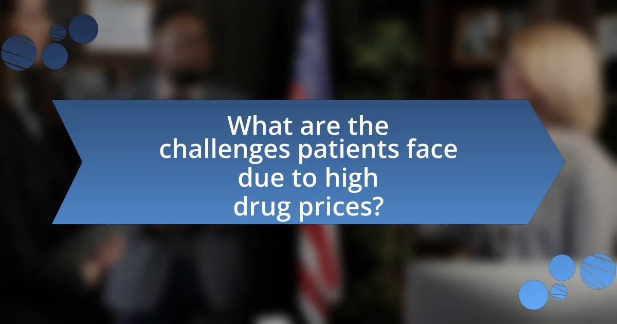 What are the challenges patients face due to high drug prices?